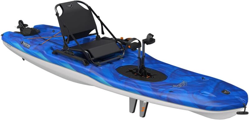 Pelican - Getaway 110 HDII Recreational Kayak- Sit-on-Top - Lightweight and Stable one Person Kayak Vapor Deep Blue-White- 11 ft