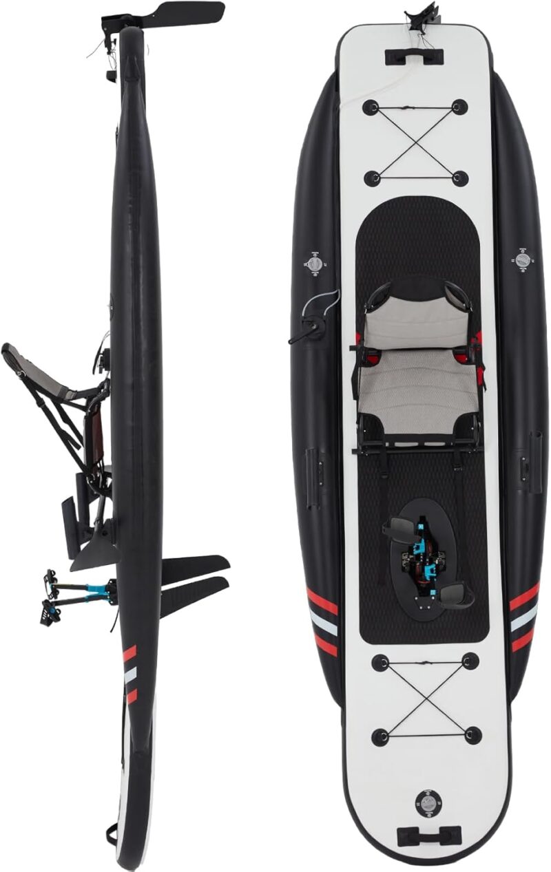 Inflatable Kayak with Pedal System, 12ft PVC Premium Fishing Kayak, Lightweight & Portable with Aluminum Seat, Rudder System, and Accessories Included - Image 9