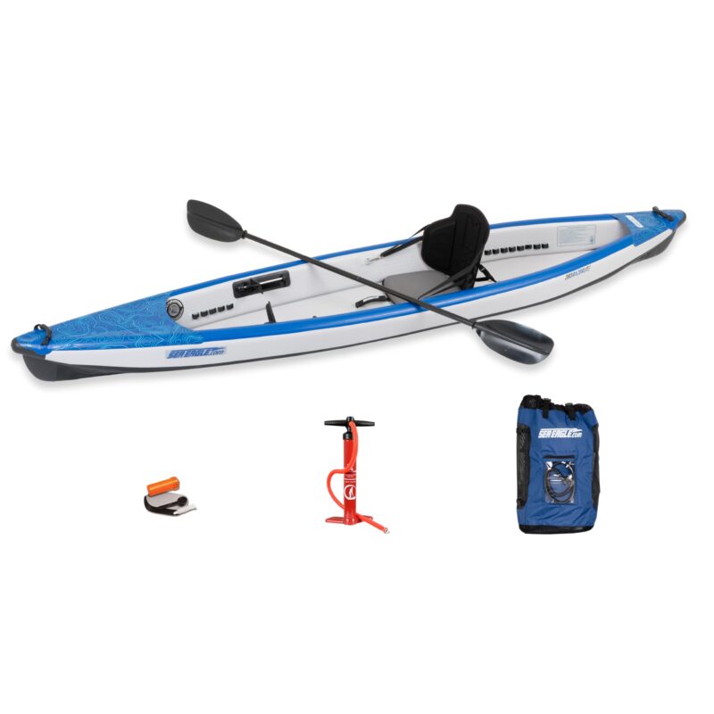 Sea Eagle RazorLite Inflatable Kayak - Lightweight, Drop Stitch, High Speed Touring Kayak - Solo or Tandem - Tall Back Seat(s), Paddle(s), Backpack, Skeg and Pump - Image 2