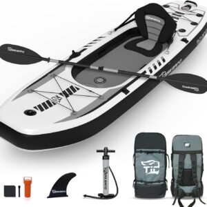 10.2'x35''x8'' Inflatable Kayak with Detachable Seat, SUP-Kayak Set Includes Hand Pump/Aluminum Oar/Backpack, Kayak Boat for Adults/Kids | for Fishing, Touring