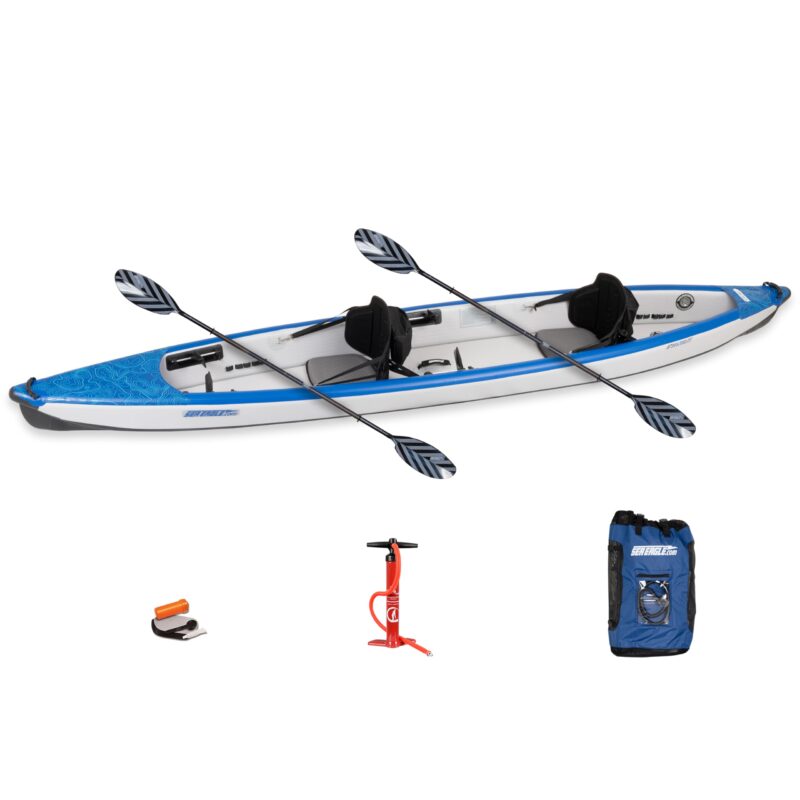 Sea Eagle RazorLite Inflatable Kayak - Lightweight, Drop Stitch, High Speed Touring Kayak - Solo or Tandem - Tall Back Seat(s), Paddle(s), Backpack, Skeg and Pump - Image 3