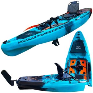 Rapido Modular Fishing Kayak - 10.8ft Lightweight, Sit On Top Kayak for Adults & Youth - Stable & Portable, Ideal Space-Saving Design for Travel - 400 lbs Capacity