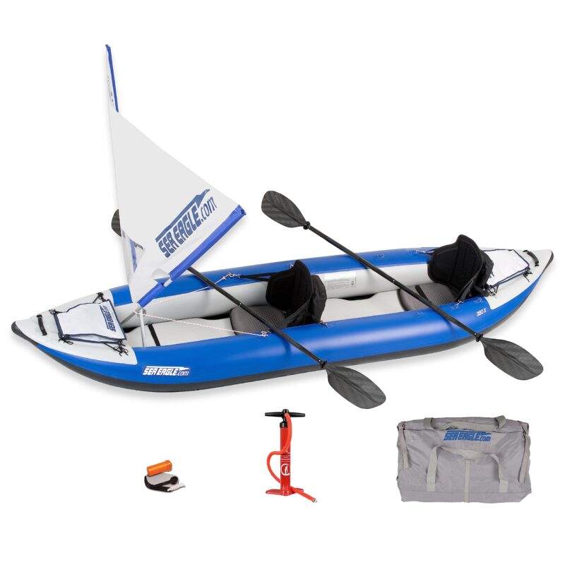 Sea Eagle 380X 12'6" Explorer Inflatable Kayak- Fishing, Touring, Camping, Exploring &White Watering-Self Bailing, Removable Skeg, Drop Stitch Floor - Image 2