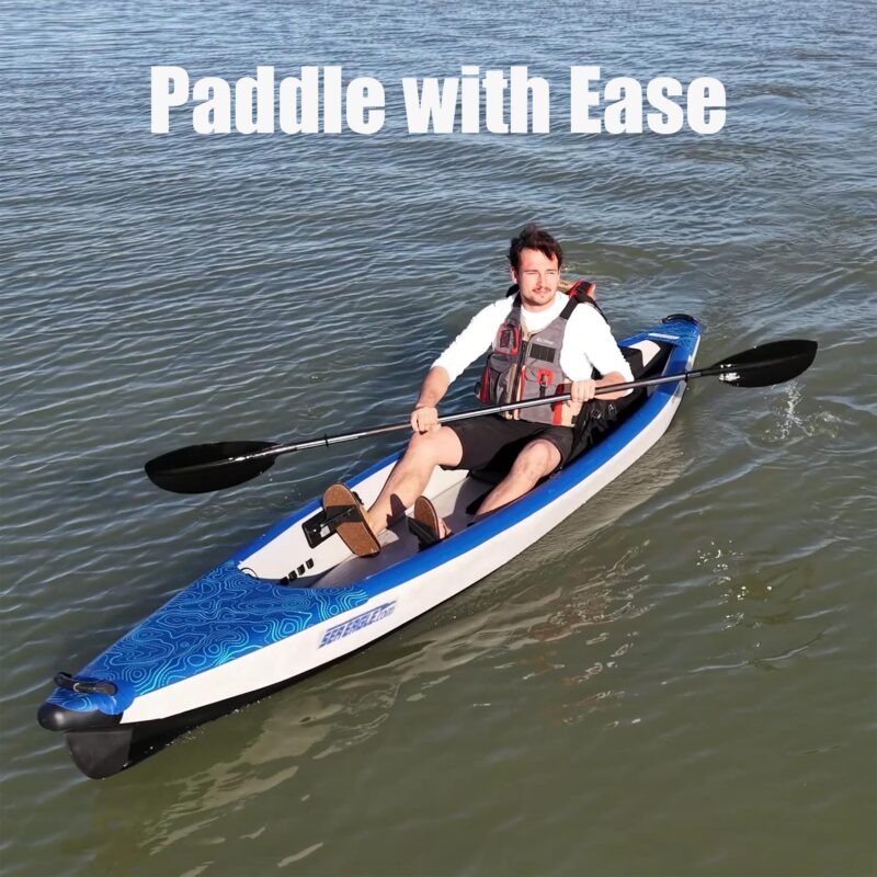 Sea Eagle RazorLite Inflatable Kayak - Lightweight, Drop Stitch, High Speed Touring Kayak - Solo or Tandem - Tall Back Seat(s), Paddle(s), Backpack, Skeg and Pump - Image 13