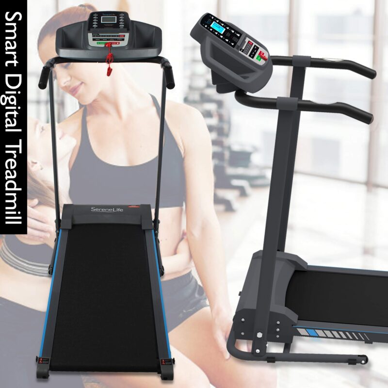 SereneLife SLFTRD18 Folding Treadmill – 0.6–6 MPH, 4-Level Manual Incline, Bluetooth App Sync, 39.3″×15.7″ Belt, Compact Digital Trainer - Image 34