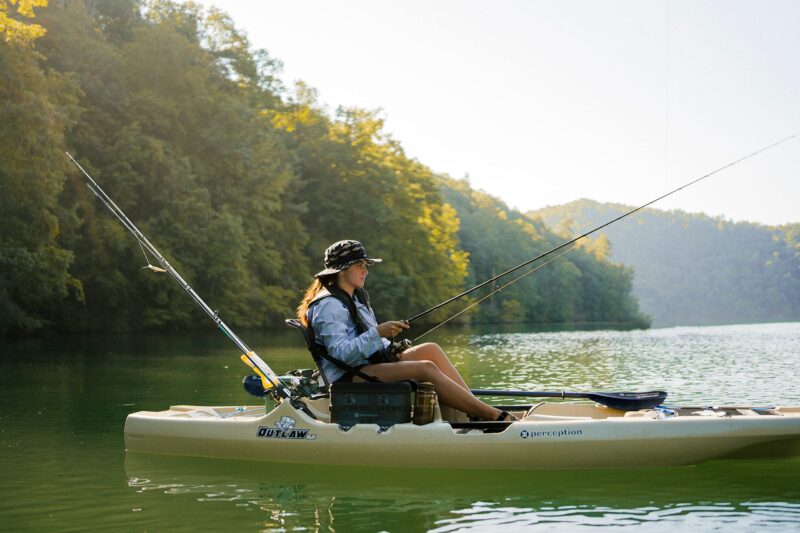 Perception Kayaks Outlaw 11.5 | Sit on Top Fishing Kayak | Fold Away Lawn Chair Seat | 4 Rod Holders | Integrated Tackle Trays | 11' 6" - Image 11