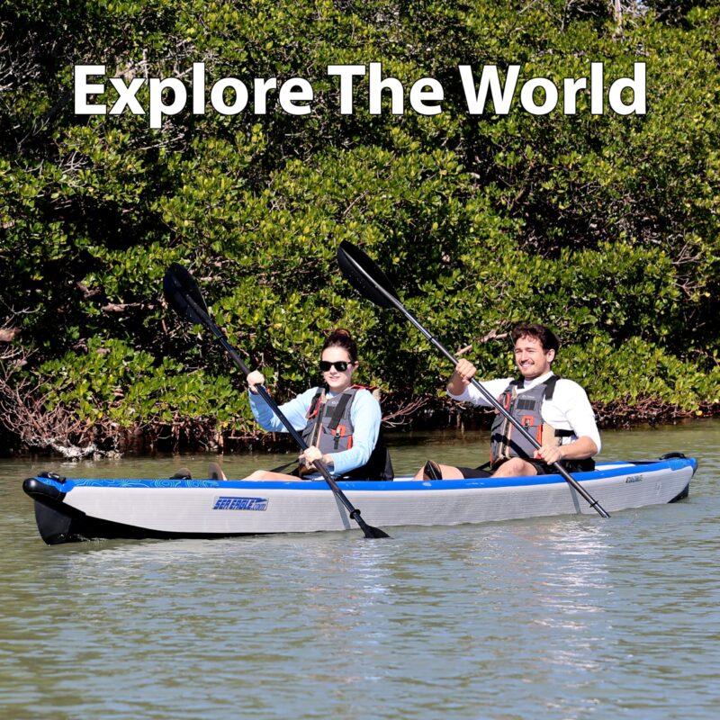 Sea Eagle RazorLite Inflatable Kayak - Lightweight, Drop Stitch, High Speed Touring Kayak - Solo or Tandem - Tall Back Seat(s), Paddle(s), Backpack, Skeg and Pump - Image 8