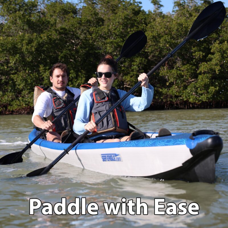 Sea Eagle RazorLite Inflatable Kayak - Lightweight, Drop Stitch, High Speed Touring Kayak - Solo or Tandem - Tall Back Seat(s), Paddle(s), Backpack, Skeg and Pump - Image 7