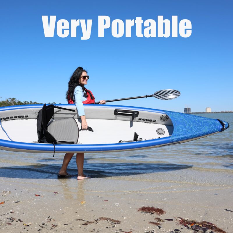 Sea Eagle RazorLite Inflatable Kayak - Lightweight, Drop Stitch, High Speed Touring Kayak - Solo or Tandem - Tall Back Seat(s), Paddle(s), Backpack, Skeg and Pump - Image 32