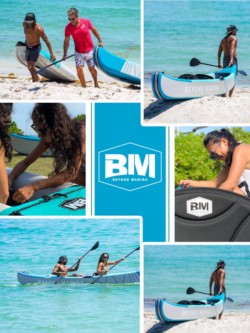 BEYOND MARINA Inflatable Kayak 1 & 2 & 3 Person Adult- Full Drop Stitch Kayak with Aluminum Paddles, Seats, Footrests, Pump, Fins - Image 7